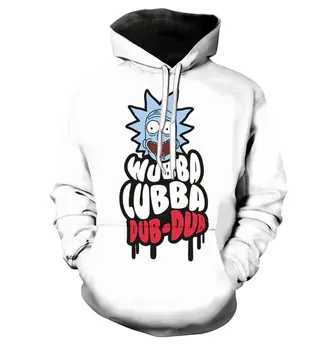 

RICK AND MORTY WHITE WUBBA LUBBA HOODIE Skateboard Unique Pullover Fashion Sweatshirt