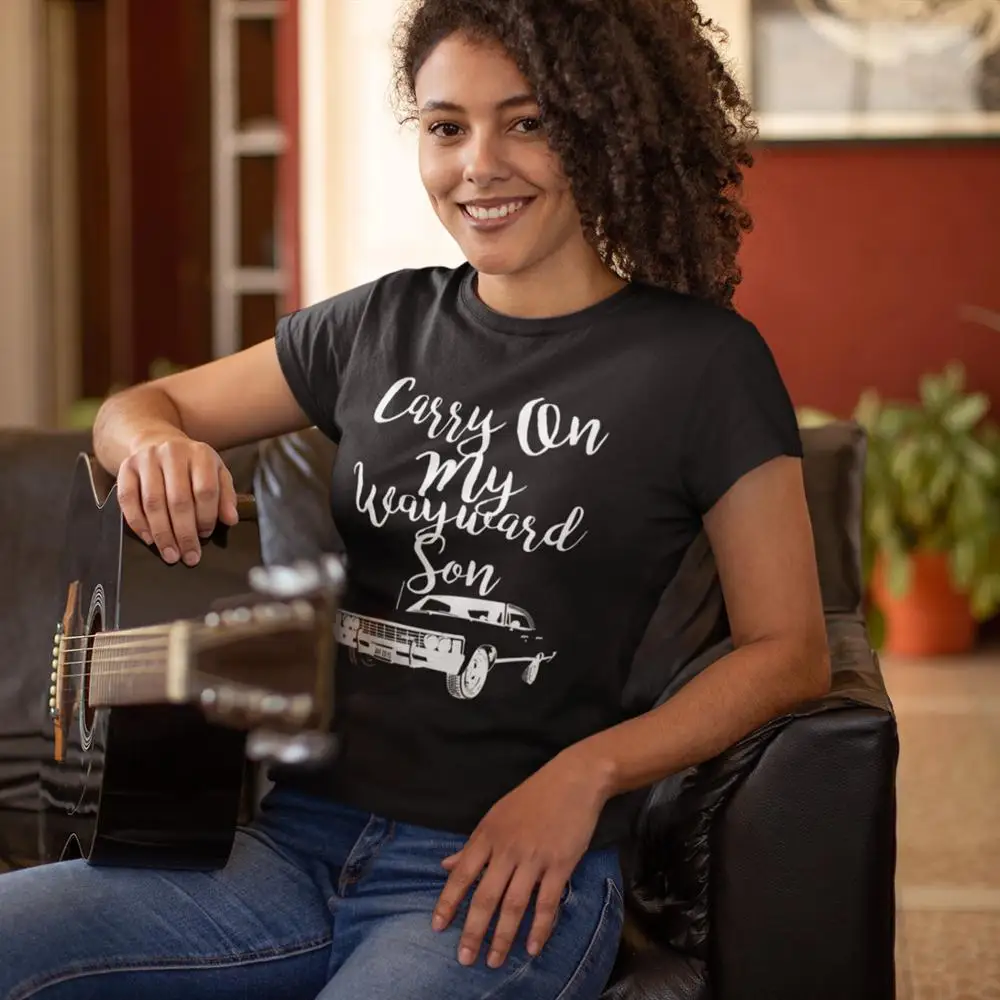 Camisa de algodão de manga curta casual das senhoras camiseta supernatural t camisa de impressão oversized|Camisetas| - AliExpress