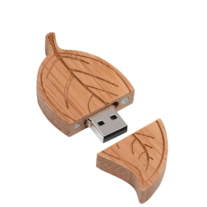 JASTER pendrive продвижение 5 шт. бесплатный логотип деревянная форма листа u-диск USB+ коробка USB 2,0 4 ГБ/8 ГБ/16 ГБ/32 ГБ/64 Гб флэш-накопитель - Цвет: Carbonized bamboo