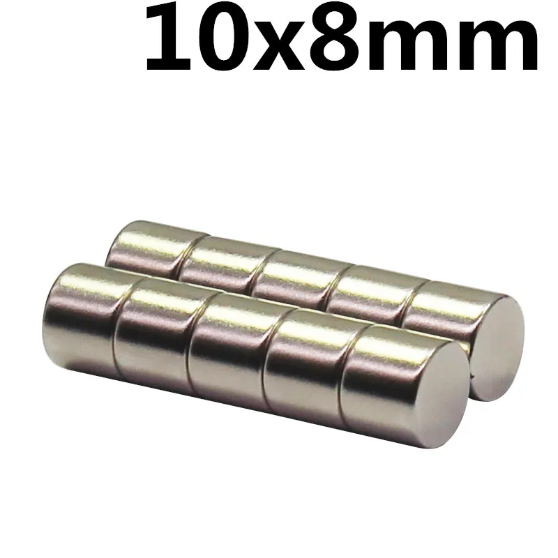 

10pcs 10 x 8 mm N35 Super Strong Powerful Small Round Rare Earth Neodymium Magnets 10 x 8 mm