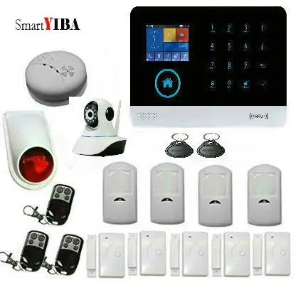 

SmartYIBA APP Control LCD GSM SMS WIFI Alarm System P2P Security Camera Network Surveillance Wireless Strobe Siren Alarmes Kits