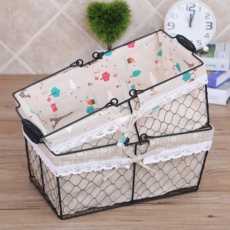 

Free Shipping Picnic Hand Baskets Folding Bags Camping Foldable Grocery Supermarket Shopping Basket Iron Portable Storage Basket