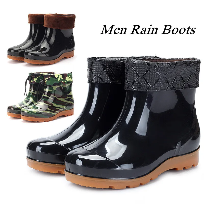 

Lizeruee Camouflage Winter Rain Boots PVC Waterproof Motorcycle Cooker's Martin Shoes Kitchen Men Platform Rainboots