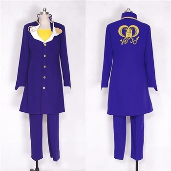 

Anime JOJO JoJo's Bizarre Adventure Higashikata Josuke Cosplay Costume halloween costume custom made blue coat
