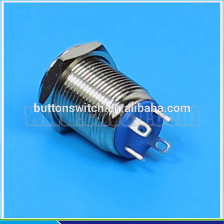 1221 12mm Flat round front head momentary ring type waterproof led switch