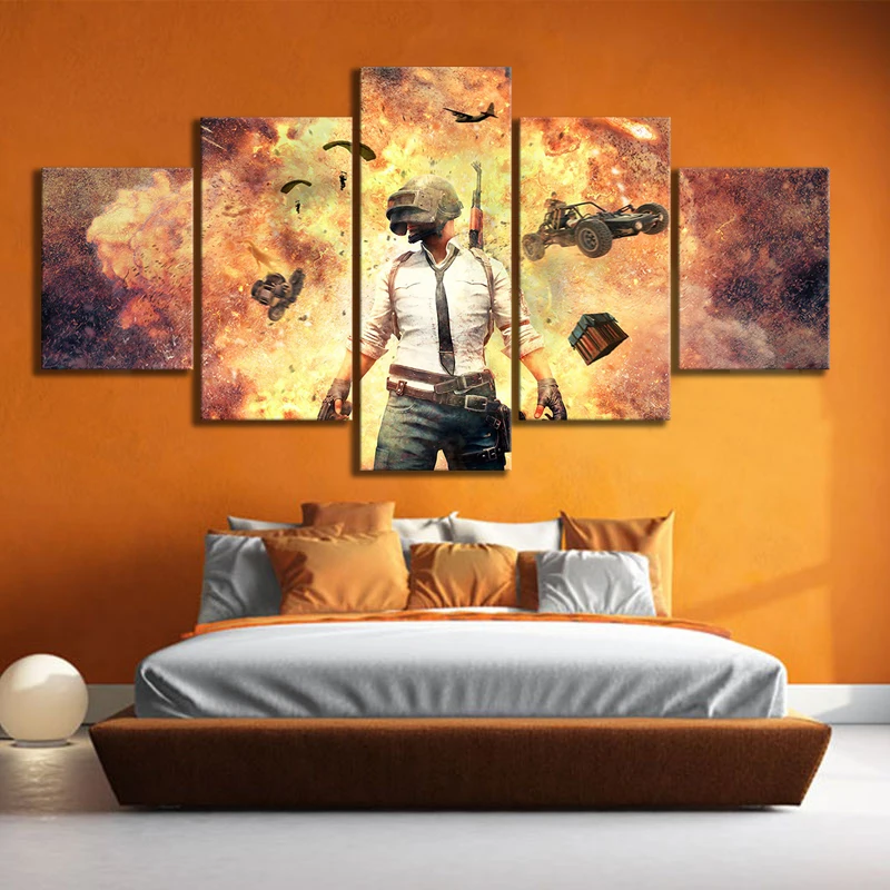 Us 13 44 16 Off Pubg Playerunknowns Battlegrounds Explosion Video Game Poster Artwork Drawing Art Canvas Painting For Bedroom Wall Decor In Painting