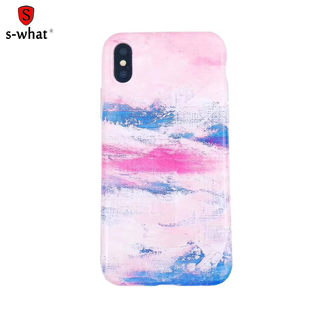Candy Color Scrawl Phone Case For iphone X 6 6S 7 8 Plus Fashion Soft IMD Cases Lovely Gradient Back Cover |