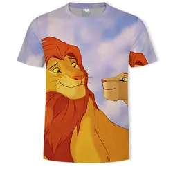 Коллекция 2019 года, брендовая детская футболка с 3D-принтом «Король Лев», Simba, детские топы, футболка полицейский, Летняя короткая Милая