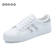 2017 women shoes new fashion casual platform striped PU leather classic cotton women casual lace-up white winter shoes sneakers