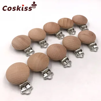 20pcs Wooden-Beech Pacifier Clips Nursing Accessories