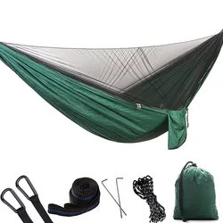 Portable Outdoor Camping Hammock with Mosquito Net High Strength Parachute Fabric Hanging Bed Hunting Sleeping Swing Portable Outdoor Camping Hammock with Mosquito Net High Strength Parachute Fabric Hanging Bed Hunting Sleeping Swing