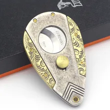 LUBINSKI Stainless Steel Dual Blades Super Sharp Cigar Cutter Cigar Guillotine Scissors Portable Tobacco Cutting Sigaar Cutter