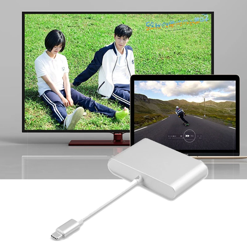 Hxairt Тип C к HDMI USB 3,0 зарядки адаптер конвертер USB-C 3,1 хаб адаптер для Mac Air Pro huawei Mate10 samsung S8 плюс новые