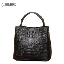SUWERER, новинка, женская сумка, улучшенная, Воловья кожа, натуральная кожа, сумки, модные, крокодиловый узор, тоут, женские сумки, schoudertas dames
