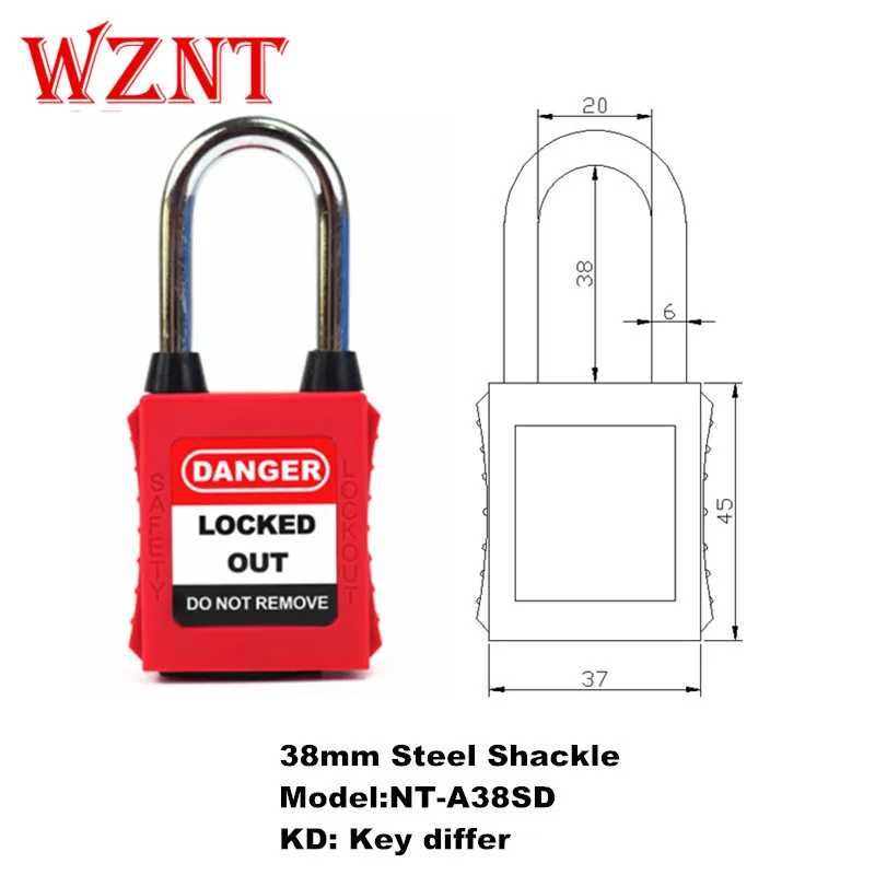 NT-38SD NT-38PD 38 мм ABS OEM Цвет пылезащитный Osha стандартный замок безопасности - Цвет: KD NT-A38SD