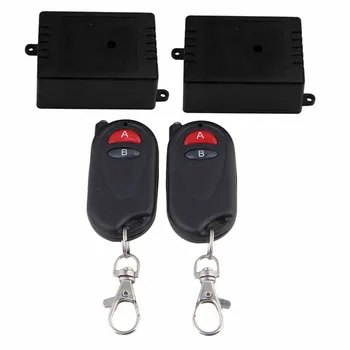 

Inching/Self-lock Wireless 1CH 433MHz 12V AB Key Black Remote Control