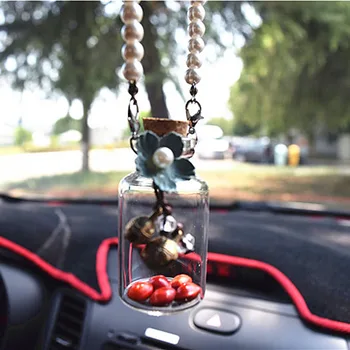 

Car Perfume Bottle Glass Jars for Air Fresheners Empty Hanging Fragrances Container Auto Car Interior Accessories Ornaments