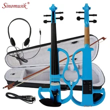 SINOMUSIK брендовые цветные твердые тела Электрические скрипки с эбеновыми фитингами