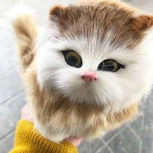 Настоящие волосы, Электронные Домашние животные, кошки, куклы, моделирование, животное, кошка, мяут, Детские милые домашние животные, плюшевые украшения, рождественские игрушки