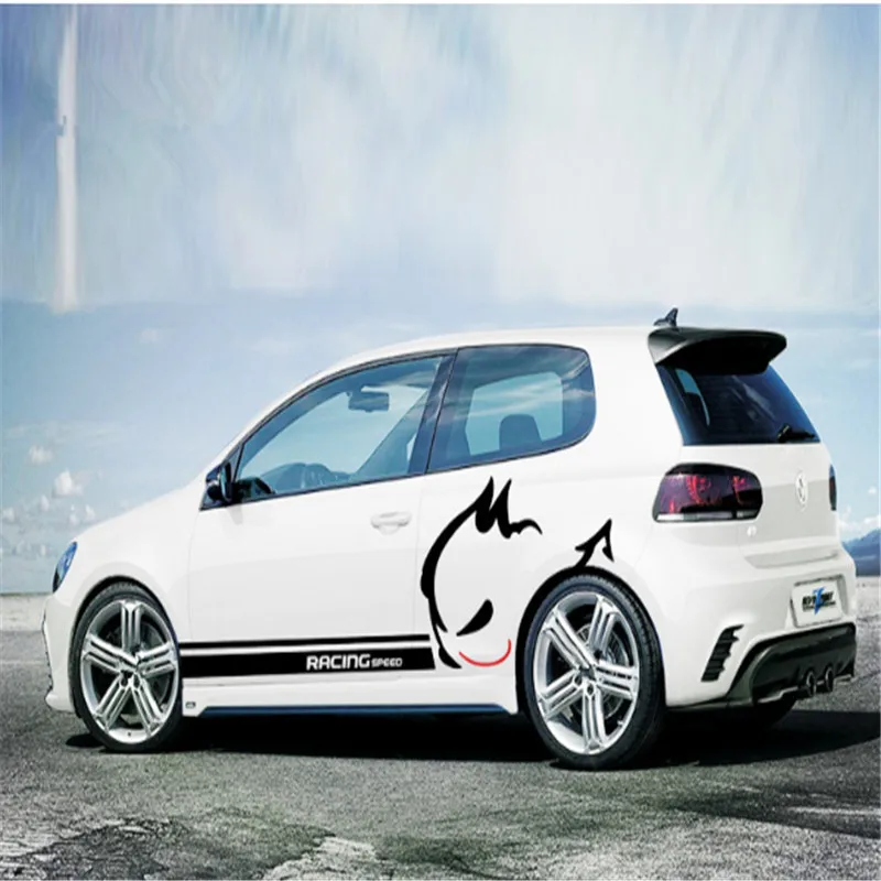Free Shipping diy Car side skirt Vinyl decals Sports stickers for VW