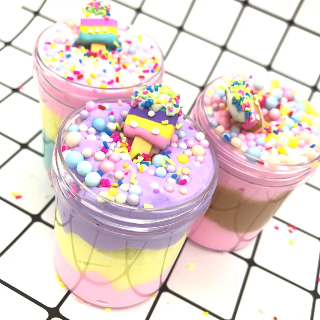 

Children's ice cream mixed color fragrance decompression children's clay toy ice cream color matching slime chocolate cream mud