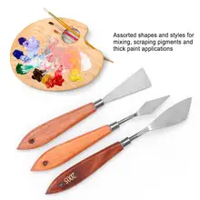 Palette de peinture à l'huile, couteau, grattoir, couteau à Palette neutre, lame, fourniture pour étudiants, outil de peinture à dessin artistique, 3 pièces