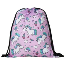 Новые милые спортивные сумки с рисунком Фламинго Единорог, сумки для плавания, спортивная сумка для насоса, спортивная сумка на шнурке для мальчиков и девочек