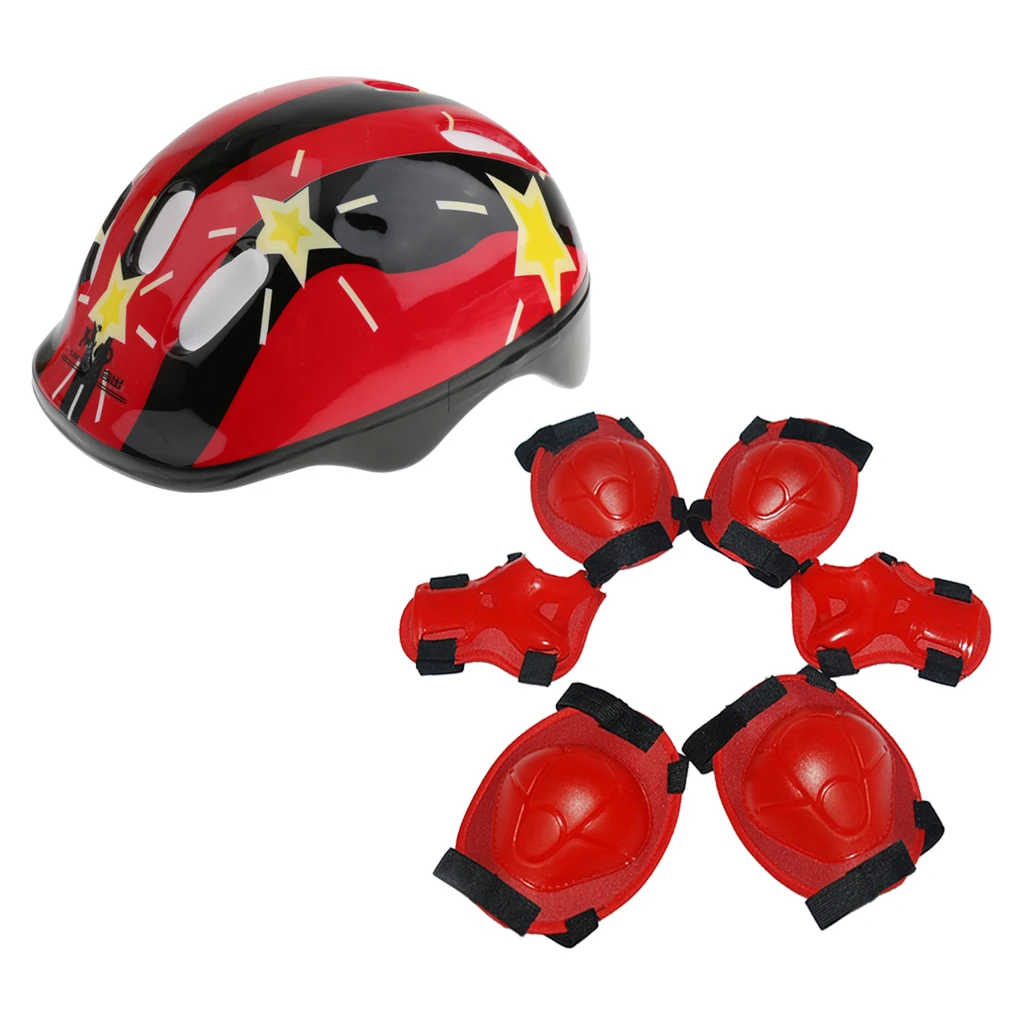 MagiDeal Kids Safety Helmet Knee Elbow Wrist Protective Pad Set for Inline Skating Bike Riding Cycling Kayaking Boating Sailing