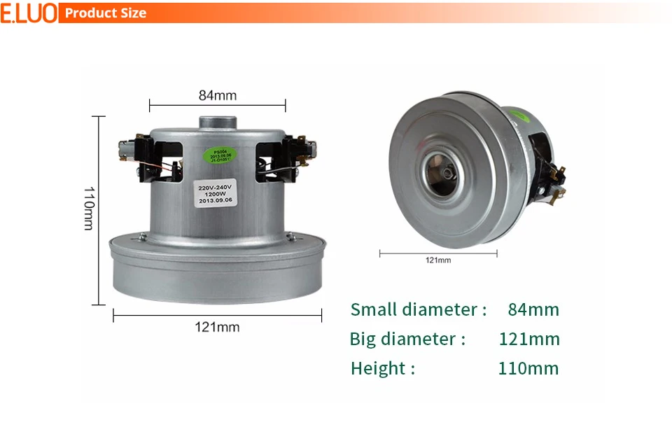 220 V 1200 W низким уровнем шума меди двигателя 121 мм Диаметр пылесос двигателя для FC8256 FC8258 SC-Y108 SC-Y109 VCM-K50FT аксессуары
