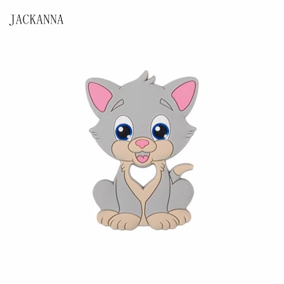 1PC Cat Silicone Teether Cute Animal Shape Baby Teething Toys Chewable Baby Toys Silicone Nursing Gift BPA Free Baby Teether - Цвет: 4