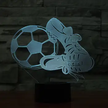 

Football Club 3D Led Night Light Led Acrylic Colorful lights Hologram Kids Table Lamp Atmosphere Usb Led Light Lamp Canon Light