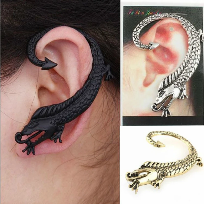 

Vintage Rock Punk Animal Hyperbole Ear Cuff Earrings Fashion Metal Statement Clip Earrings For Women Men Oorbellen 1pcs