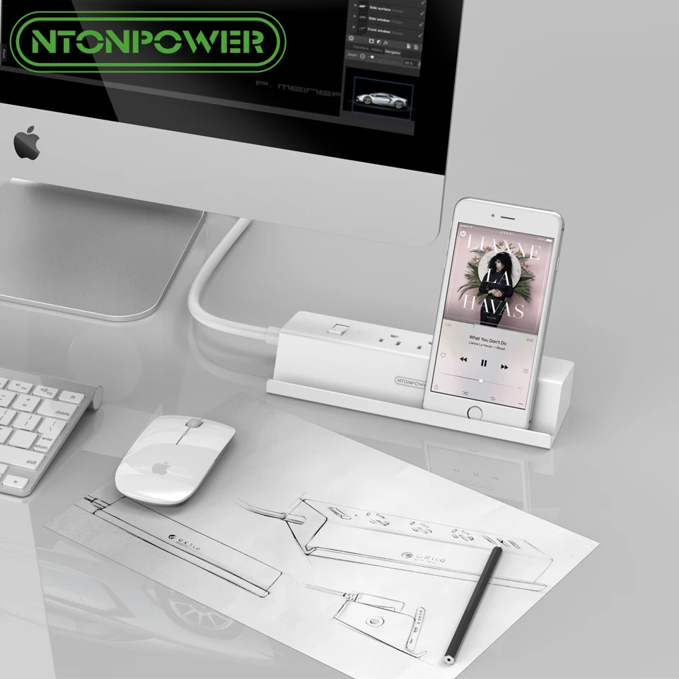 NTON POWER MSP USB удлинитель питания штепсельная вилка стандарта США 15A переключатель