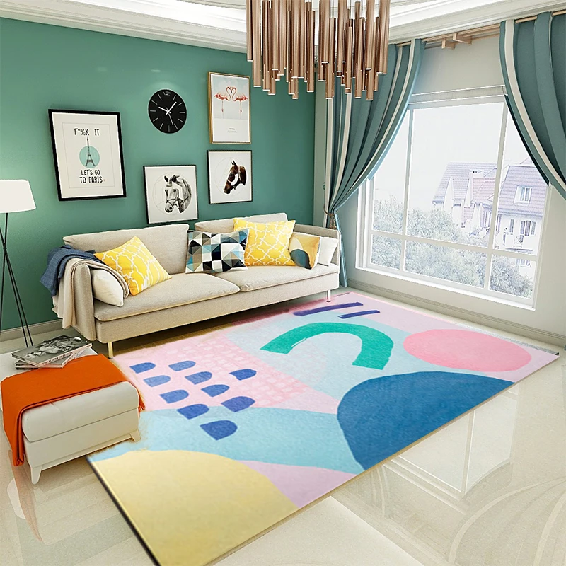 

Colors Geometry Pattern Chenille Material Europe Carpet rug Living room Bedroom Study Coffee table Decorative room