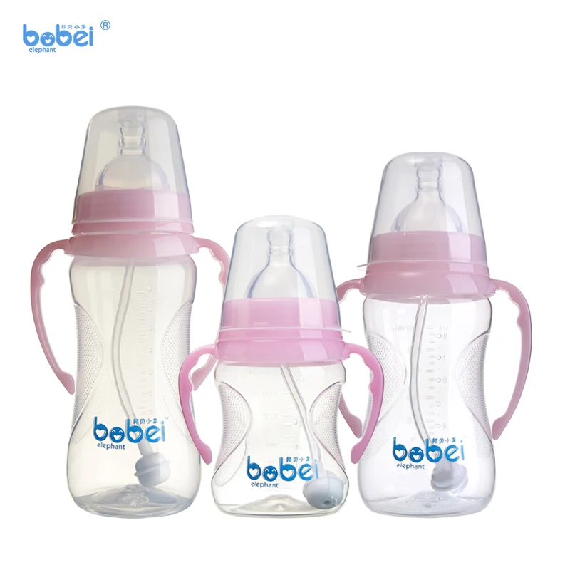 

180ml/240ml/280ml newborn baby kids milk feeding PP bottle with silicon nipple anti-dust cover and plastic Anti-hot handle