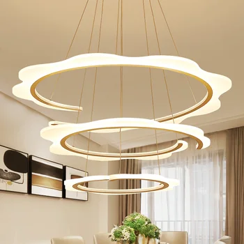 

Modern Remote Control Dimmable Led Pendant Light Dining Room DIY Irregular Circle Pendant Light Lustre Hanging Lamp Suspend Lamp