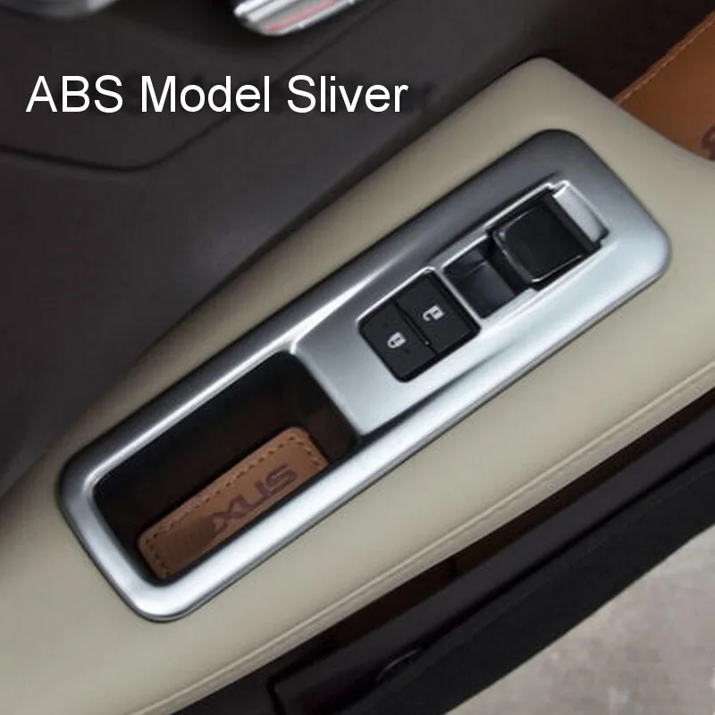 Tonlinker 4 шт. Сделай Сам автостайлинг Кнопка Подъема Окна Из Нержавеющей Стали световая Коробка Чехол наклейки для Lexus RX200t 450 h - Название цвета: ABS Sliver