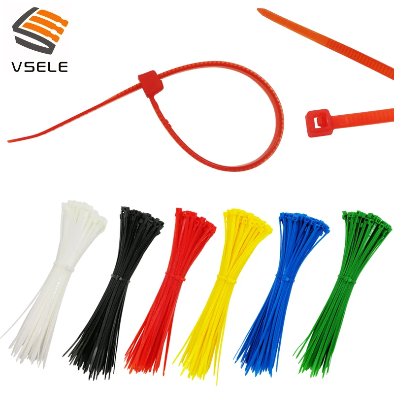 

1000pcs/lot self-locking nylon cable ties 2.5*150mm 6 color plastic zip tie black wire binding wrap straps first batch of nylon
