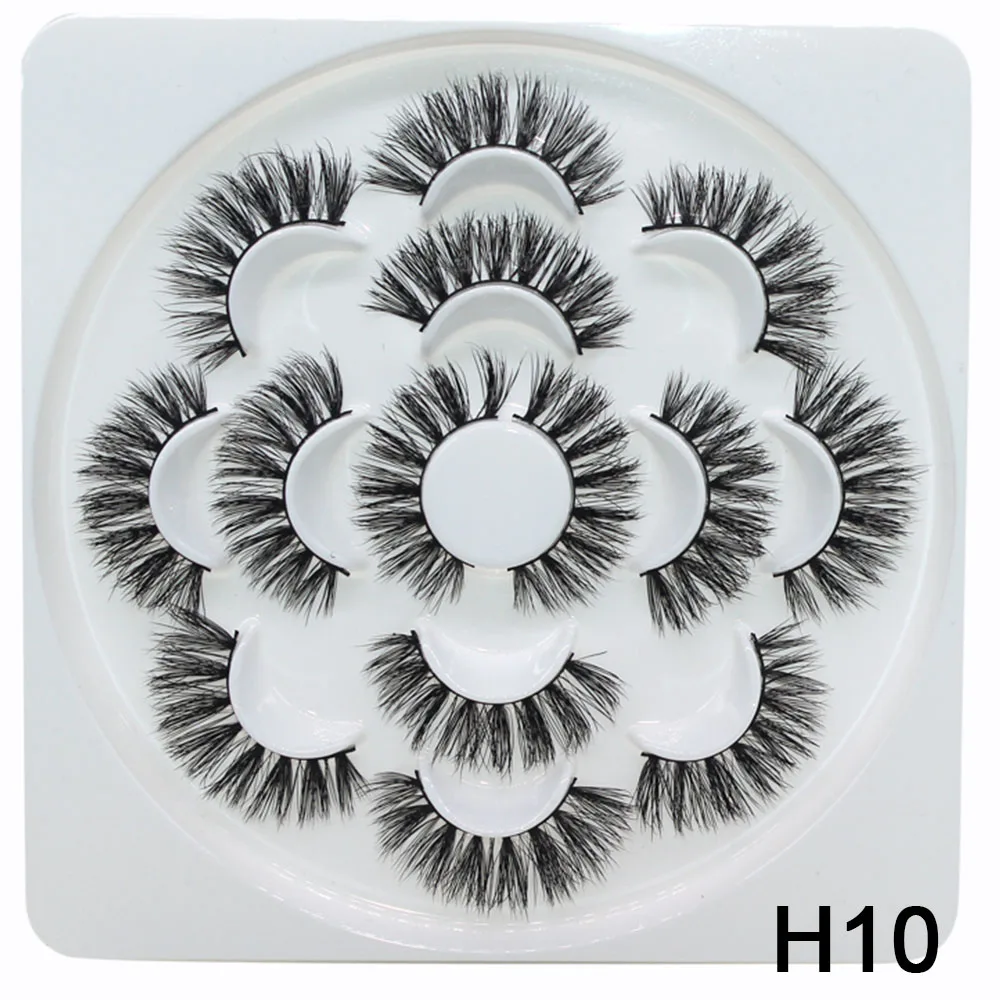 7pairs 3D Thick Mink Eyelashes Fake Lashes Long Makeup Mink Lashes Eyelash Extension False Eyelashes Mixed model - Цвет: H10