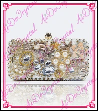 aidocrystal Luxus weiß diamond pearl schultertasche mode frauen abend partei clutch