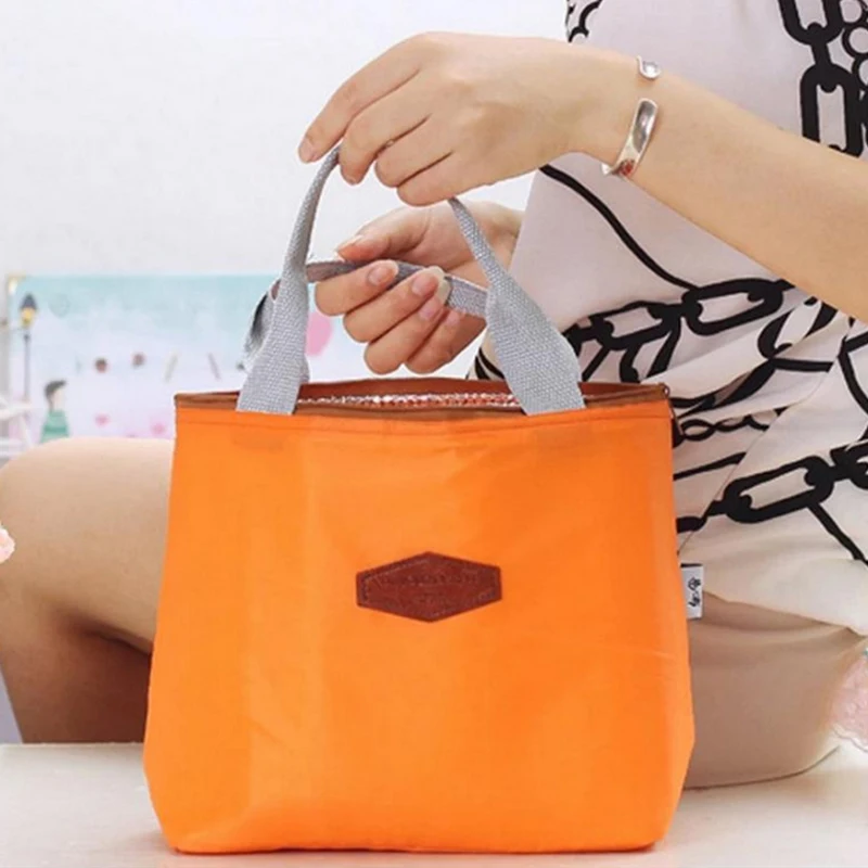 

Lammei Hot Candy Color Lunch Bag Waterproof Portable Insulated Food Storage Box Tote Lunch Bag Large Capacity Handbag Lunch Box