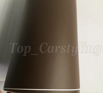

1.52x10m/roll Coffee Matt Car Sticker Matt Wrap Foil Matte Vinyl Sticker With Bubble Free and Free Shipping
