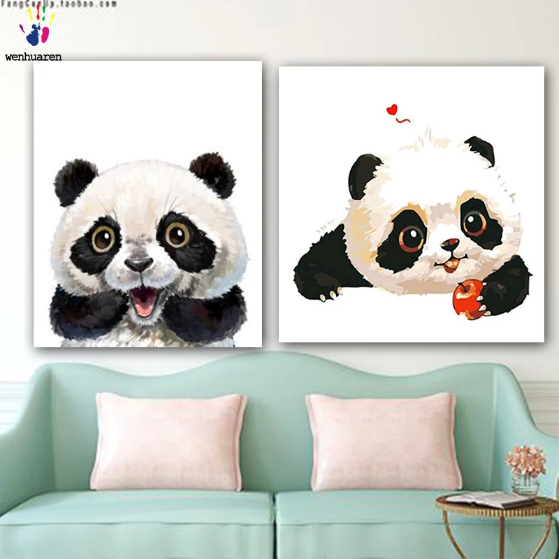 

DIY colorings pictures by numbers with colors Cute panda picture drawing painting by numbers framed Home
