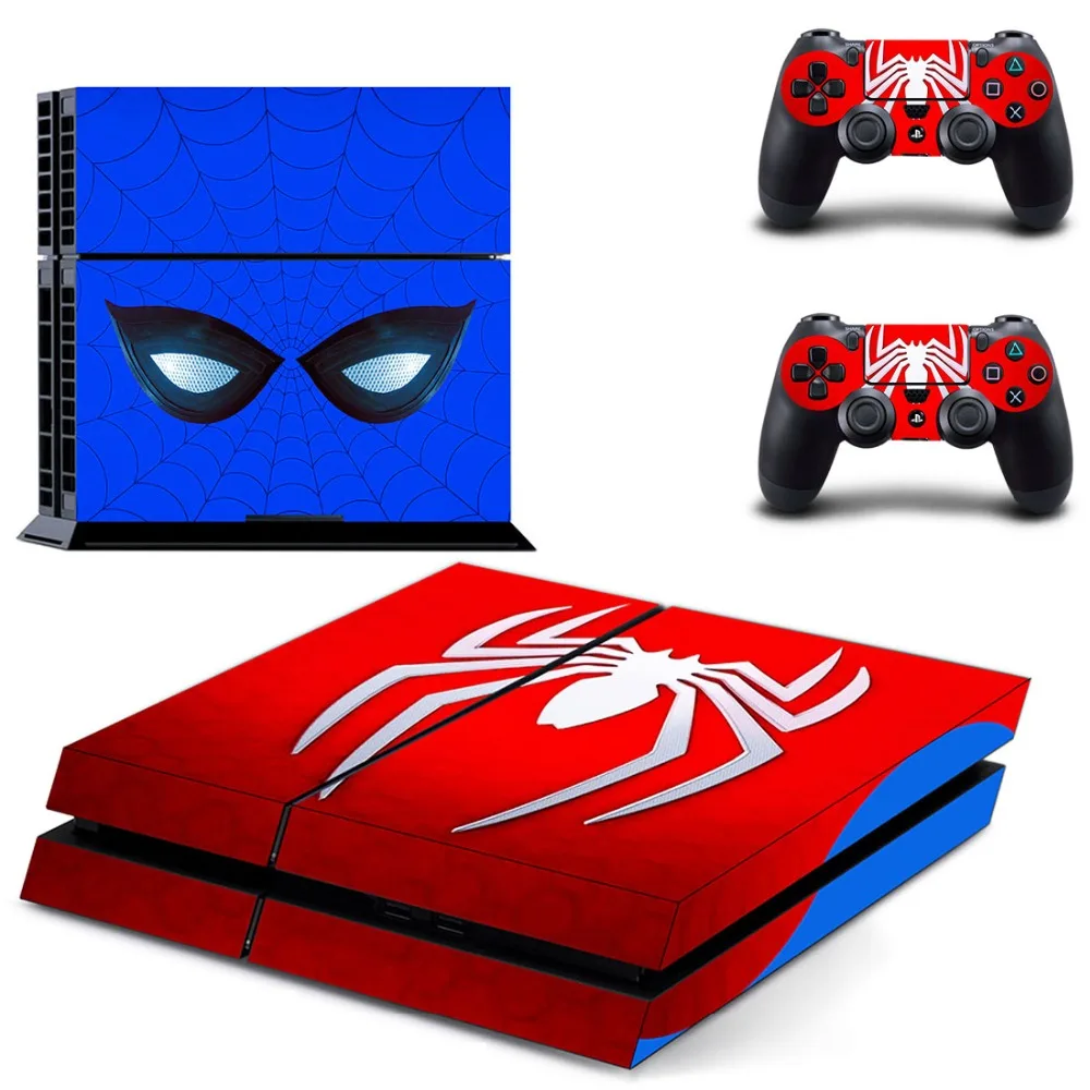 Человек паук наклейка на кожу PS4 Виниловая для консоли Sony Playstation 4 и 2 контроллера