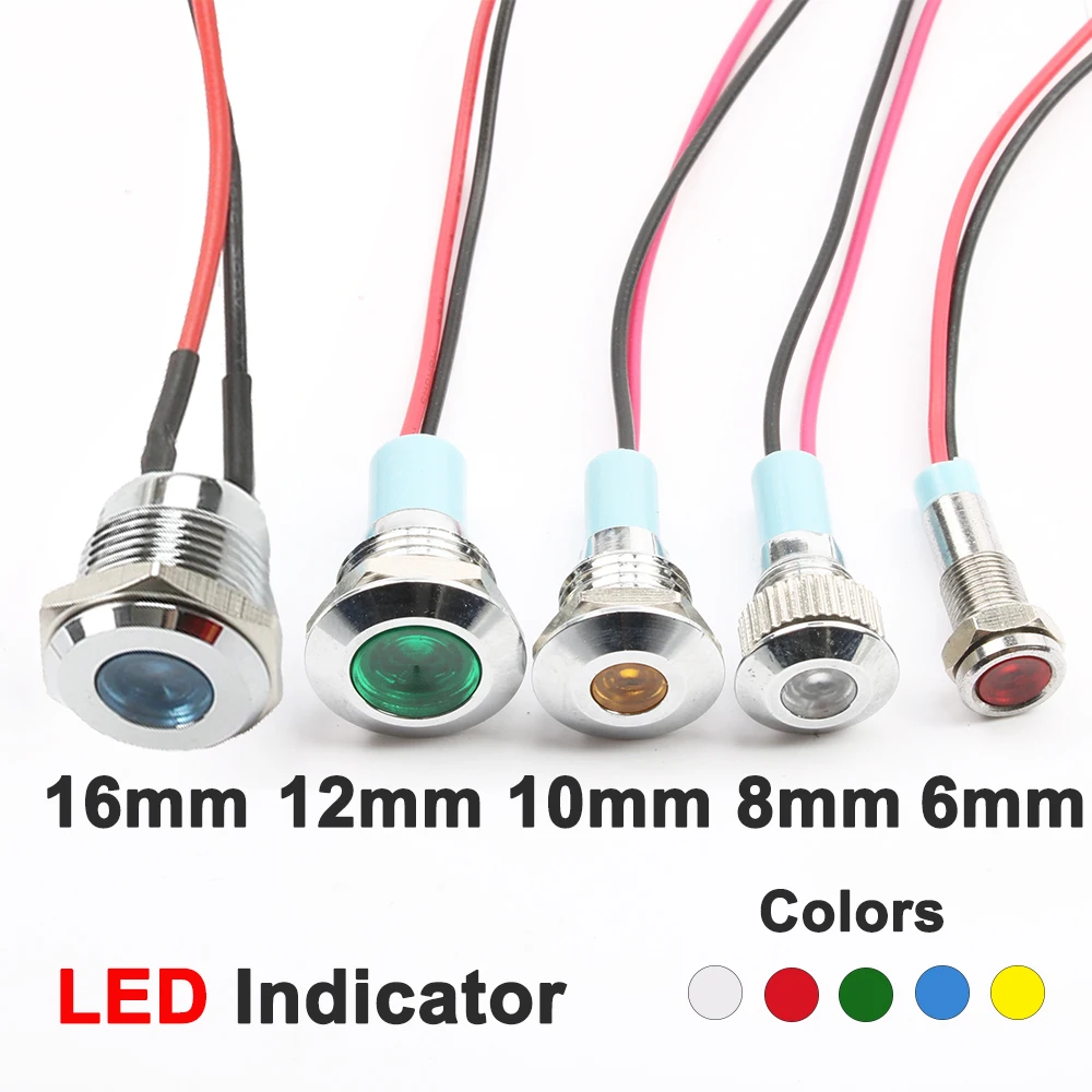6 мм 8 мм 10 мм 12 мм 16 мм водонепроницаемый IP67 металлический Предупреждение льная светового Индикатора сигнальная лампа 3 в 5 в 12 В 24 в 110 В 220 В красный синий