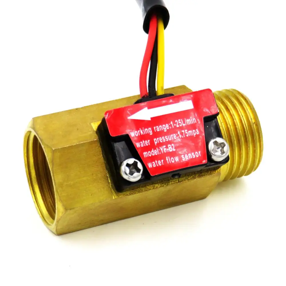 

YF-B2 iSentrol Hall Effect Flow Sensor Water 1-25L/min BSP G1/2" Threaded End Quick Connection 3% error Turbine flowmeter