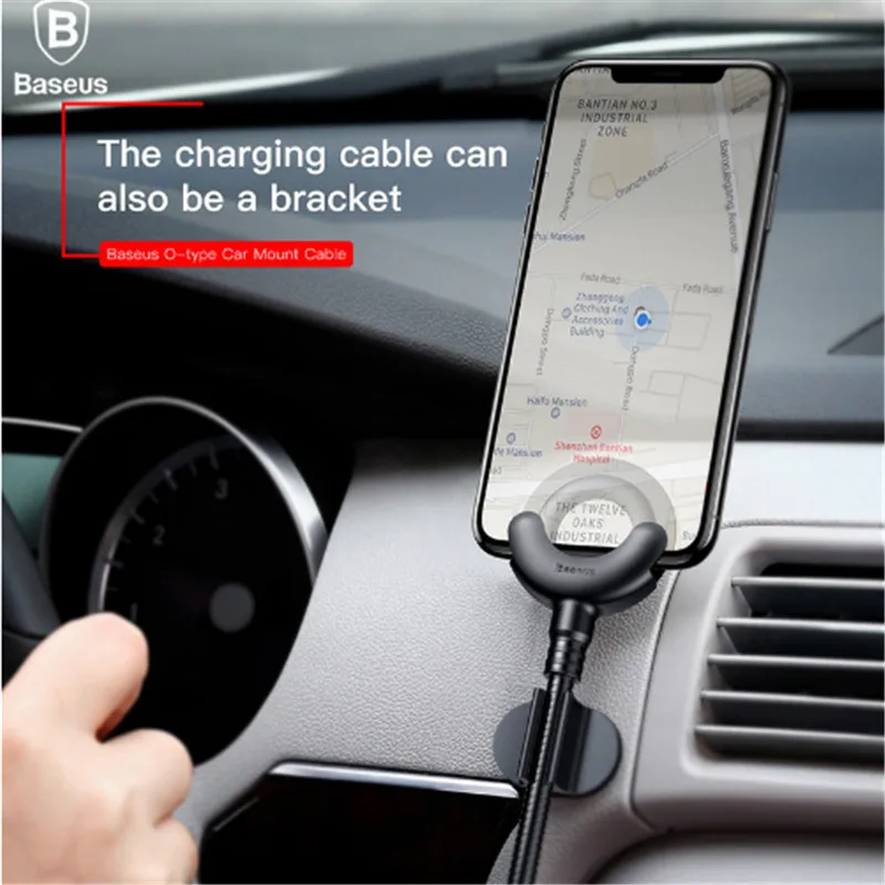 

Baseus Car Phone Holder per iPhone X 8 7 6 5 S 360 gradi GPS Del Telefono Mobile Del Basamento Del Supporto Dell'automobile Cavo