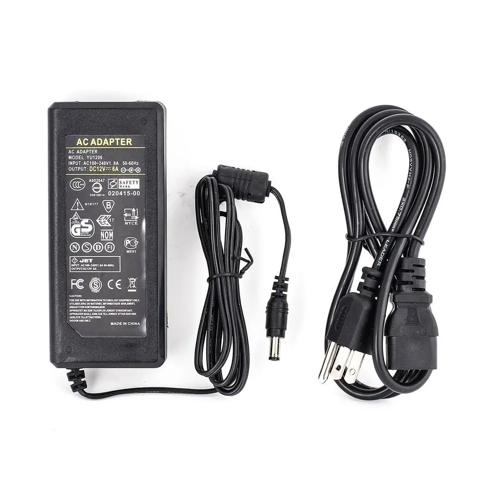 

Power Adapter 24V 1A 2A 3A 4A 5A DC 24V 5.5x2.5mm Power Supply with AC Cable Switch AC 100-240V