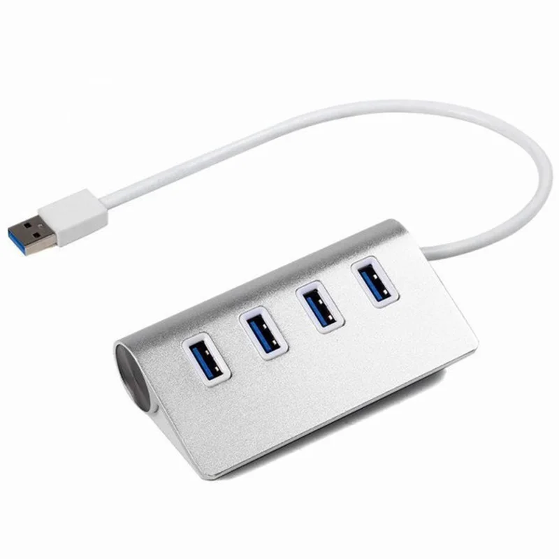 عالية السرعة 4 منافذ USB 3.0 المحور المحمولة الألومنيوم محور USB الخائن جديد ل أبل ماك بوك اير الكمبيوتر المحمول (لا امدادات الطاقة الخارجية)
