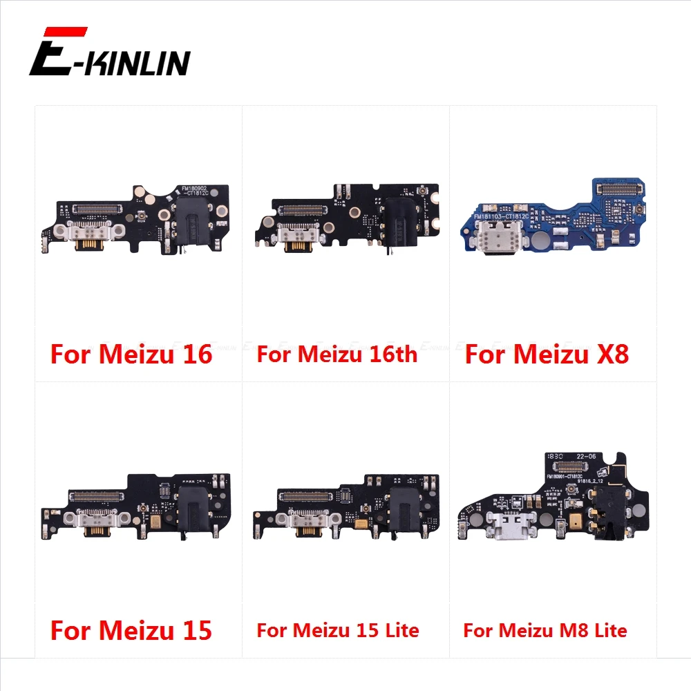 

USB Charging Port Dock Plug Connector Charger Board With Mic Microphone Flex Cable For Meizu 16 16th 15 Plus X8 M8 Lite